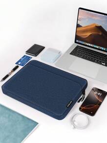 SENLASI 1pc Solid Casual Laptop Sleeve For 13.5 14 15.6 Inch Laptop, Laptop Bags ForMacBook,IPad, Chromebook Surface Notebook, Portable Laptop Sleeves Blue Black Gray - Multicolor - View 7