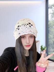 Handgemachte Strickmützen für Frauen, Japan-Stil, dünn für Frühling und Sommer, Cut Out - A - Übersicht 5