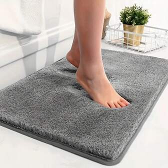 1 pieza Alfombra de baño gruesa, alfombra para dormitorio, sala de estar, cocina y cuarto de baño, alfombra para bañera, afelpada, de pelo largo suave y cómoda, alfombra de baño, alfombra absorbente antideslizante, alfombra para puerta de baño, alfombra de piso, de microfibra súper resistente a la decoloración y que no suelta pelusa, con múltiples tamaños y opciones de color, vuelta al colegio