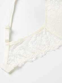 Sujetador de encaje con efecto push-up para mujer, con aros acolchados cómodos, de tacto suave y acogedor, con tirantes ajustables, lencería casual para uso en casa y diario