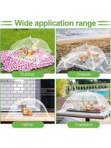 1pc Outdoor Mesh Food Cover, Picnic Accessories, Barbecue And Party Food Tent, Fruit Cover (White Mesh)