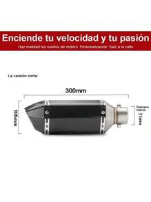 Universal Motorcycle Exhaust Muffler Pipe 51mm - Black - View 2