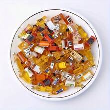 30/100个迷你树脂酒瓶装饰套装 - 色彩鲜艳混色，适用于DIY工艺品、仙境花园、酒吧配件、手机壳、发夹、耳环和派对装饰 - 无需电源，款式随机 - 彩色 - 查看 4