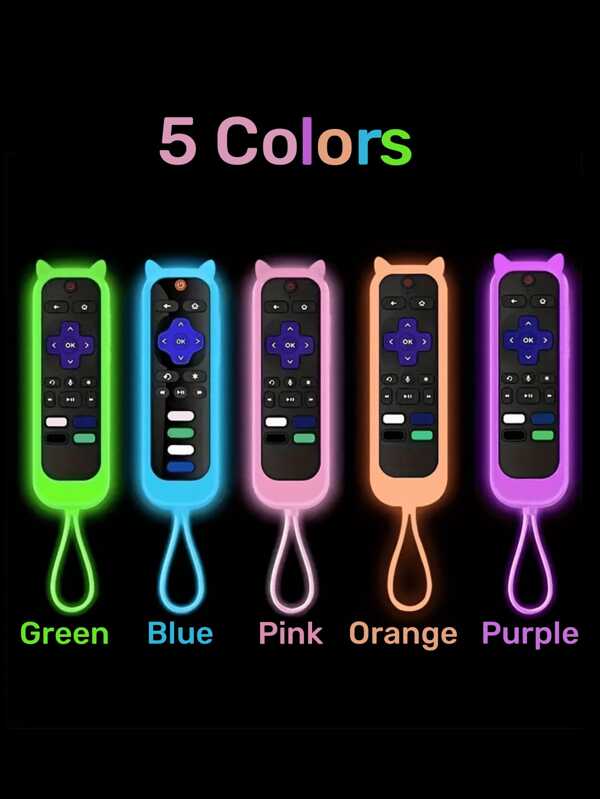 TV Fernbedienungsabdeckung für Roku TV/Roku, einfache Fernbedienung/Raku Sprachfernbedienung für Büro, Sprach-Fernbedienungsbatterieabdeckung, leuchtet im Dunkeln, universelle Silikonhülle, verliert nie die Batterieabdeckung