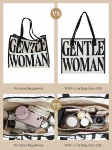 1PC Khaki Veelzijdige Vilt Opbergtas, Binnentas, Canvas Tas, Tote Bag, Kleine Tas, Binnentas Opbergtas, Tas Ondersteuning Organiserende Opbergtas, Kleine Tas In Grote Tas, Geschikt Voor Het Opbergen Van Sleutels, Telefoons En Andere Diverse Artikelen, Geschikt Voor Tote Bags En Canvas Tassen, Waardoor De Tas Stijlvoller En Handiger Wordt Voor Opslag En Classificatie