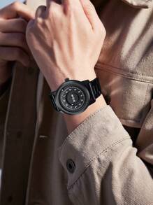 DOM 1pc Men's Watch, Advanced Technology Magnetic Waterproof Wristwatch, Mirrorless Steel Ball Arabic Numeral Scale Unique Time Display - Quartz Watches - View 6