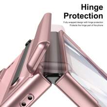 VIETAO Funda de teléfono compatible con Galaxy Z Fold6 con protección de bisagra para S Pen integrado, protector de pantalla, funda ultra delgada a prueba de golpes compatible con Samsung Z Fold 7 6 5 4, resistente al agua, a caídas y a arañazos - Rosa - Ver 6