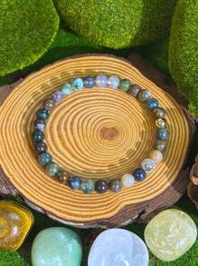 1 件/幸福生活手链 海洋碧玉珠宝手工制作 男女皆宜 情绪稳定珠宝 节日祝福礼物