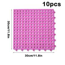 10 件互锁 PVC 地垫，30cmx30cm，防水防滑，浴室排水垫，淋浴房瓷砖地毯，可定制，防滑/防潮/防水/防污，家居浴室装饰，夏季返校季