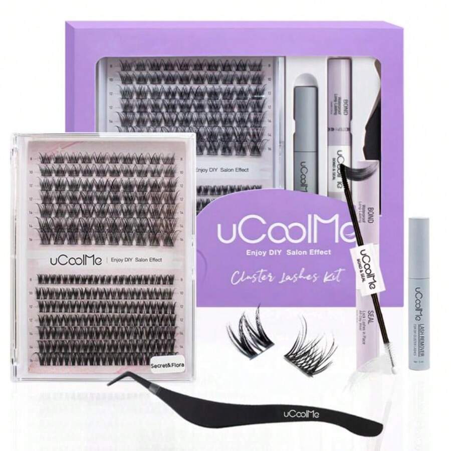 UCoolMe Lashes Kit, Super Hold Lashes Bond And Seal, Clusters Lash Glue Remover Easy To Apply At Home Eyelash Eyelashes - Secret & Flora 套裝 ( 黑膠 ) - 查看 1