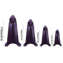 1 Peça Manto da Morte do Ceifador Adulto em Tecido de Cetim, Capa de Vampiro Mago, Acessório de Fantasia para Boate e Bar