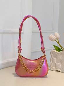 1 pièce de sac à bandoulière tisser PU coloré pour filles, avec fermeture éclair. Sac bandoulière/porté croisé à la mode et polyvalent, convient pour le shopping quotidien, le rouge à lèvres, le téléphone portable