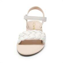 Girls Sandals Classic Open Toe Braided Flat Sandals Summer Dress Shoes - 杏色 - 查看 6