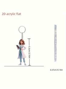Nurse Doctor Keychain, Nurse Pattern Pendant, Bag Ornament, Acrylic Flat Keychain, Creative Accessory Accessories, Pendant Accessories That Can Be Hung On Backpacks, Phone Cases, Keychains, Car Decoration Pendant, Suitable For Both Boys And Girls, Suitable For Nurses, Doctors, Medical Workers, Gifts, Nurse's Day Gifts, The Best Gift For Medical Staff