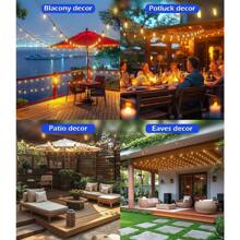 200FT Outdoor String Lights, Ultra Long Waterproof 60+2 Edison Shatterproof Bulbs Led Outside Patio Lights For Porch Deck Garden Backyard Balcony Wedding Party Decordoor String Lights, Ultra Long Waterproof 60+2 Edison Shatterproof Bulbs Led Outside Patio Lights For Porch Deck Garden Backyard Balcony Wedding Party Decor - 200 英尺 - 查看 6