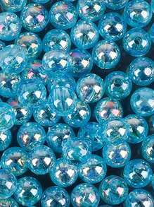 100pcs 6/8/10mm Transparent Light Blue Round Acrylic Loose Spacer Beads For Jewelry Making DIY Bracelet Necklace Accessories