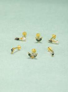 1 Stück Natürlicher Moos-Achat Ohrringe für Frauen|925 Sterling Silber Hypoallergen Schmuck|Vintage leichtgewichtige flache Knorpelohrstecker für den täglichen Gebrauch|Ohrnadeldurchmesser: 1,2 mm