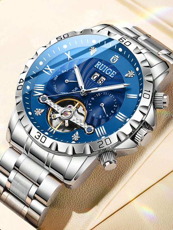RUIGE RUIGE Business Men's Fully Automatic Mechanical Watch, Night Light, Calendar Sports Fashion Men's Watch, Ideal Gift For Family And Friends