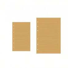 1pc 80 Sheets/160 Pages Refillable Notebook (Kraft Paper Pages), 100g Thick Mustard Yellow Laid Paper, Available In 3 Sizes: A6 (6 Rings, 105*170mm/4.13*6.69in), A5 (6 Rings, 142*210mm/5.59*8.27in), B5 (9 Rings, 182*255mm/7.16*10in),School Supplies,Back To School