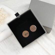 Customized Engraved Cufflinks, Personalized Wedding Cufflinks, Name Cufflinks, Groom Cufflinks, Custom Cufflinks, Groomsmen Gift, Wedding Gift - Multicolor - View 4