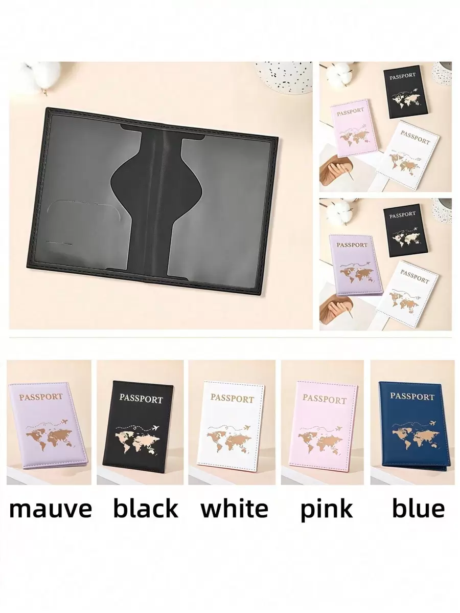 护照夹套钱包 RFID 屏蔽皮革卡片夹旅行配件适合女性男性