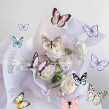 18pcs/36pcs Butterfly Decorative Packaging Background Wall DIY Photo Props Photo Stereo Butterfly - Multicolor - View 3