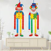 Paper Clown Pendant Circus Themed Birthday Clown Retractable Honeycomb Ornament