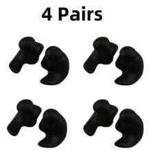 4 Pairs Reusable Silicone Ear Plugs, Soft, Waterproof, Comfortable - Suitable For Swimming, Beach Essentials, Beach Accessories, Pool Float - Multicolor - View 11