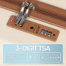 Luggage Sets 3, ABS Hard Shell Lightweight Trolley Travel Suitcase Set With 4 Spinner Wheels TSA Lock For Man Women, 21" + 24" + 28"