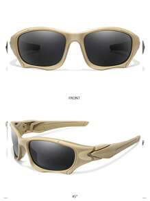 1pc Men's Polarized Tactical Ballistic Shooting Glasses, Vintage Windproof Driving Fishing Glasses