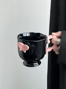 1pc keramische romantische vlinderbeker, hoogwaardige Scandinavische stijl niche creatief ontwerp mok, kantoor koffiekopje, ontbijtkopje, latte/Americano kop, melkkopje, geschikt als cadeau voor vrouwen en gezinnen