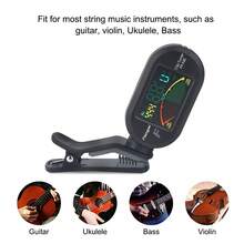 Afinador Para Guitarra Ukelele Violín Bajo Instrumentos Clip - Negro - Ver 6