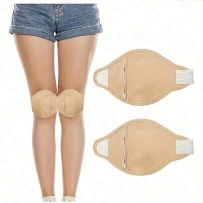 2 件装蓖麻油护膝，可清洗、可重复使用的护膝套