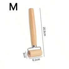 1pc Wooden Rolling Pin, Stainless Steel T-Shaped Dough Roller, Single-Handed Effort-Saving Pastry Rolling Pin For Dumpling Wrappers, Baozi Skin, Kitchen Baking Tool