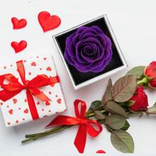 Preserved Rose Soap Gift Box, Women Pendant, Jewelry Gift For Mother, Wife, Couple, Best Friend, Yourself, Suitable For Wedding, Mother's Day, Valentine's Day, Birthday, Thanksgiving. This Gift Will Lock In The Romance That Belongs To You., Mom, Mother, Mother's Day, Gift - Red - View 2