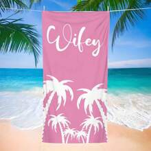 1 件椰子树印花超细纤维沙滩巾，多种尺寸沙滩毯/围巾，轻便，适合游泳、露营、运动、海滩或健身房夏季、度假 - 彩色 - 查看 7