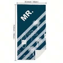 1 件椰子树印花超细纤维沙滩巾，多种尺寸沙滩毯/围巾，轻便，适合游泳、露营、运动、海滩或健身房夏季、度假 - 彩色 - 查看 16