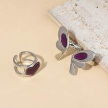 A Set Game VALORANT Clove Cosplay Ring Butterfly Heart Opening Adjustable Rings Jewelry Accessories Prop - Multicolor - View 6