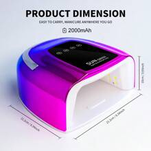 LIMEGIRL Nueva lámpara de uñas inalámbrica con tecnología UV y Led, 48 luces LED, secador de uñas recargable con 3 configuraciones de temporizador, luz de uñas profesional con linda forma de corazón y gran pantalla LCD