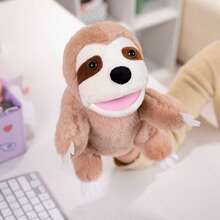 Juguete de peluche suave y lavable de 25 cm/9.84 pulgadas con forma de animales de la jungla, títere de mano para el juego de roles de niños con león, canguro, elefante, jirafa, cerdo, mono, con boca abierta como accesorios de actuación, muñeco de peluche que ofrece a los niños un gran títere de dedo