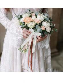 10/20pcs Wedding Bowknots Ribbon White Wedding Cars Chairs Bow Decoration DIY Bouquet Gift Wrapping Satin Ribbon Xmas Home Decor