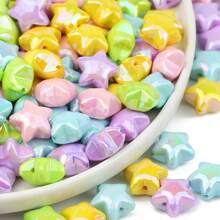 20pcs Fluorescent Five-Pointed Star Beads For DIY Jewelry Making, Suitable For Bracelets, Necklaces, Earrings, Phone Straps And Keychains