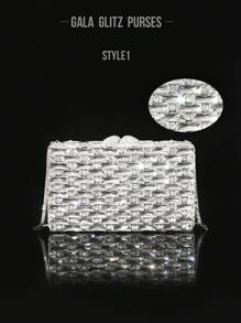 2025 Spring & Summer Fashionable New Luxurious Glittering High-End Elegant Glass Diamond Large Capacity Evening Clutch Bag, Women's Wallet, Glamorous Party Handbag, Exquisite Luxury Women's Crystal Handbag, Bridal Dress Bag, Fashion Lipstick And Perfume Handbag, Magnificent Sparkling Crystal Encrusted Handbag, All Handmade Metal Diamond Handbag, Suitable For High-Class Ladies To Attend Parties, Galas, Weddings, Gatherings And Banquets, Fits 6.5-Inch Smartphone