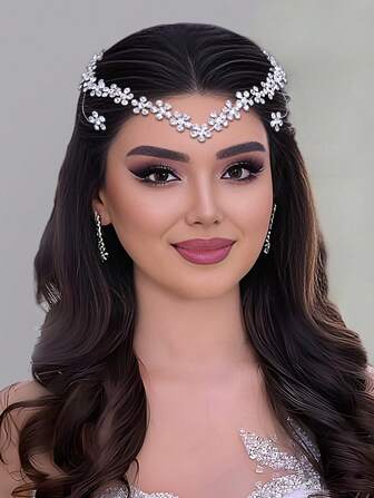 1 st handgjort hårband med strass, moderiktigt håraccessoar för kvinnor, lämpligt för brud, brudtärna, bröllop, fest, högtidsgåva