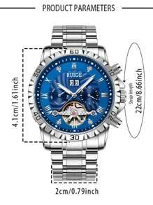 RUIGE RUIGE Business Men's Fully Automatic Mechanical Watch, Night Light, Calendar Sports Fashion Men's Watch, Ideal Gift For Family And Friends