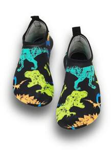 儿童户外沙滩夏季男童黑火焰龙软底轻便透气海边沙滩水游泳徒步弹力袜鞋