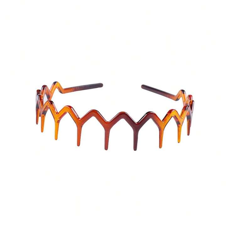 Set Of 2 Women Zig Zag Black Plastic Sharks Tooth Hair Comb Headband Fashion Girls Leopard Hairbands Hair Accessories For Daily