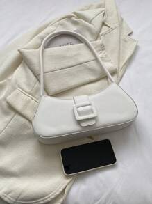 2025 New Cross-Border Chic Fashion Letter Handbag For Women, Minimalist Underarm Bag, French Niche Elegant Crescent Shoulder Bag