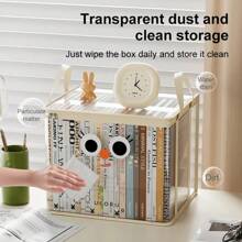 Book Storage Box Student Classroom Home Dust-Proof Transparent Foldable Book Bag Desktop Old Book Sorting Artifact