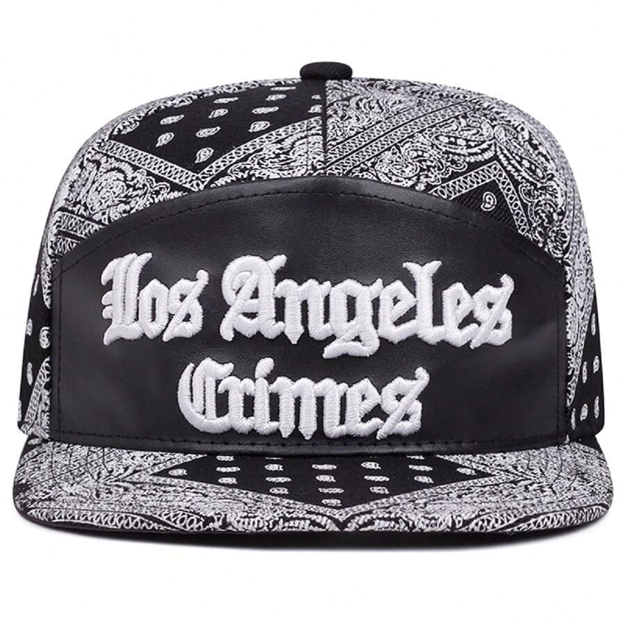 1 Pc Fashionable Los Angeles Hip Hop Cap, Adjustable Unisex Lovers Baseball Cap Snapback Hat For Spring, Autumn, Outdoor, Travel, Beach Party, Casual, Cute Street Style, Polyester Embroidery Decoration